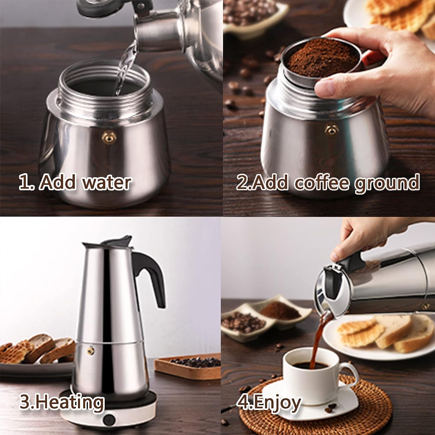 4/6/9 Cups Moka Pot Caffe Mach - Coffee Equipment Machine recensie en prijs
